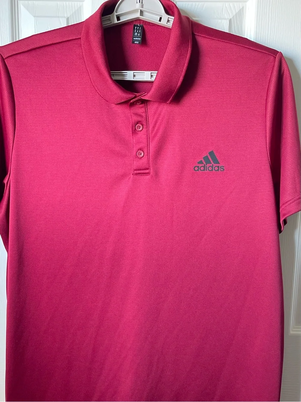Adidas Men’s Size XL Burgundy Golf Polo Shirt Performance Short Sleeve